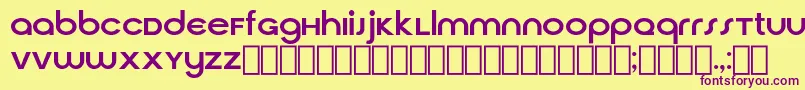 CirquaV21-fontti – violetit fontit keltaisella taustalla