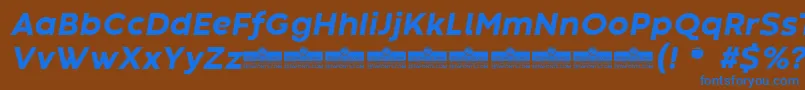 Шрифт CodecWarmExtraboldItalicTrial – синие шрифты на коричневом фоне