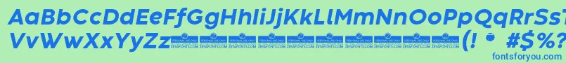 CodecWarmExtraboldItalicTrial Font – Blue Fonts on Green Background