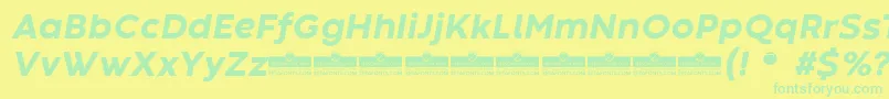 CodecWarmExtraboldItalicTrial Font – Green Fonts on Yellow Background