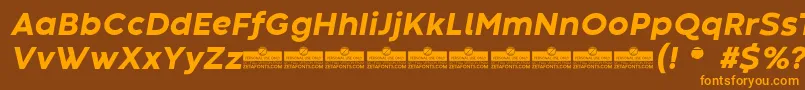Шрифт CodecWarmExtraboldItalicTrial – оранжевые шрифты на коричневом фоне