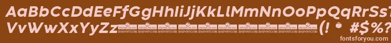 CodecWarmExtraboldItalicTrial-fontti – vaaleanpunaiset fontit ruskealla taustalla