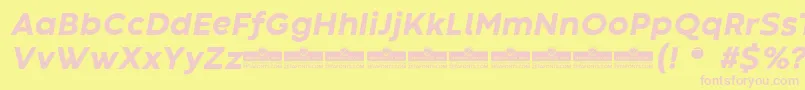 CodecWarmExtraboldItalicTrial Font – Pink Fonts on Yellow Background