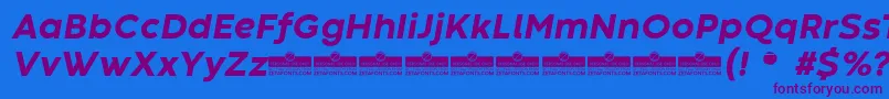 Шрифт CodecWarmExtraboldItalicTrial – фиолетовые шрифты на синем фоне