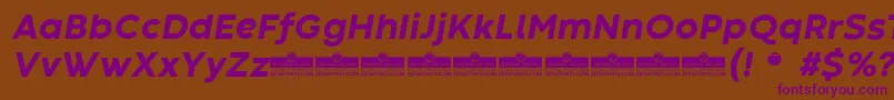 CodecWarmExtraboldItalicTrial Font – Purple Fonts on Brown Background