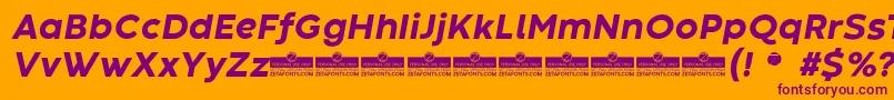 Шрифт CodecWarmExtraboldItalicTrial – фиолетовые шрифты на оранжевом фоне