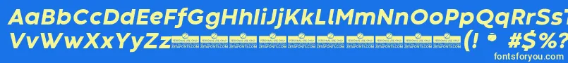 CodecWarmExtraboldItalicTrial Font – Yellow Fonts on Blue Background