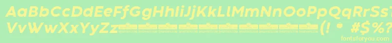 CodecWarmExtraboldItalicTrial Font – Yellow Fonts on Green Background