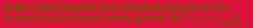 PfbulletinsansproBlackitalic Font – Brown Fonts on Red Background