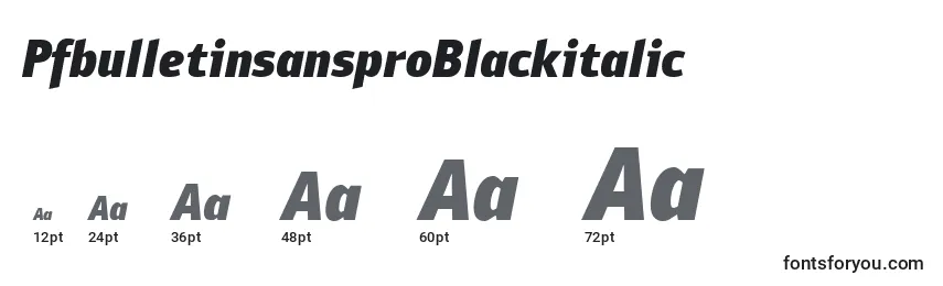 PfbulletinsansproBlackitalic Font Sizes