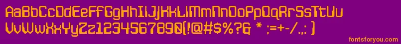 Czcionka JlsspacegothicrNc – pomarańczowe czcionki na fioletowym tle