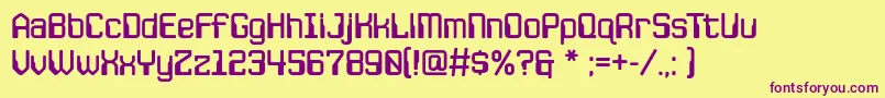 JlsspacegothicrNc Font – Purple Fonts on Yellow Background