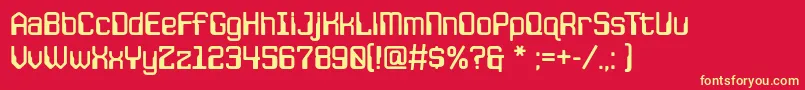 JlsspacegothicrNc Font – Yellow Fonts on Red Background