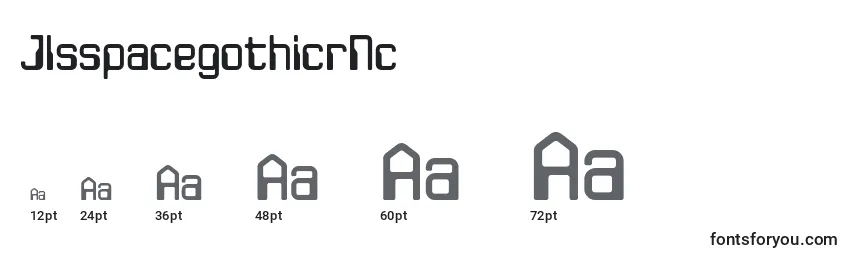 JlsspacegothicrNc Font Sizes