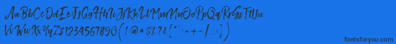 Fonte SmithenScript – fontes pretas em um fundo azul