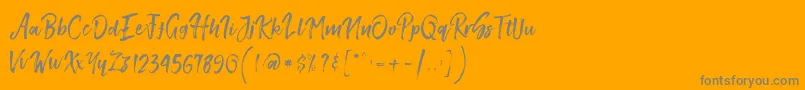 フォントSmithenScript – オレンジの背景に灰色の文字