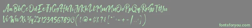 SmithenScript Font – Green Fonts on Gray Background