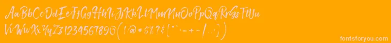 SmithenScript Font – Pink Fonts on Orange Background