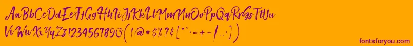 SmithenScript Font – Purple Fonts on Orange Background