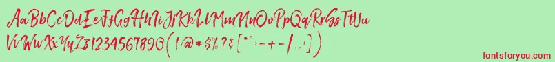SmithenScript Font – Red Fonts on Green Background