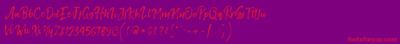 SmithenScript Font – Red Fonts on Purple Background