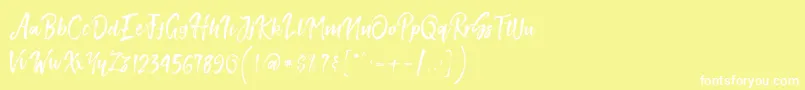 SmithenScript Font – White Fonts on Yellow Background