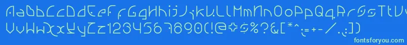 Ngfont1.0.0.20-Schriftart – Grüne Schriften auf blauem Hintergrund