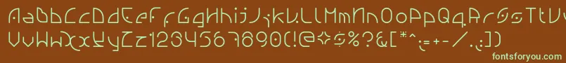 フォントNgfont1.0.0.20 – 緑色の文字が茶色の背景にあります。