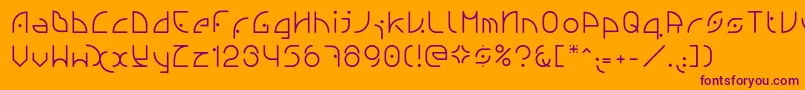 Ngfont1.0.0.20-fontti – violetit fontit oranssilla taustalla