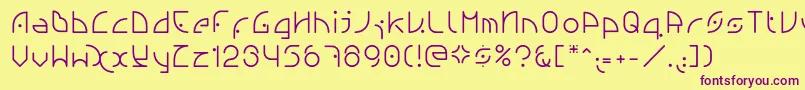 Ngfont1.0.0.20-fontti – violetit fontit keltaisella taustalla