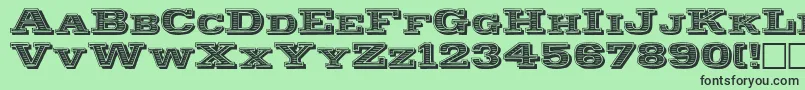 Woodcut-fontti – mustat fontit vihreällä taustalla