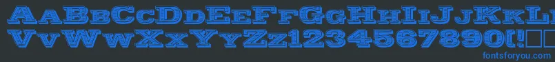 Woodcut Font – Blue Fonts on Black Background