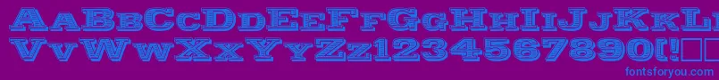 Woodcut Font – Blue Fonts on Purple Background