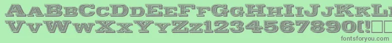 Woodcut Font – Gray Fonts on Green Background