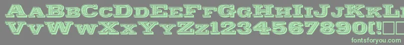 Woodcut-Schriftart – Grüne Schriften auf grauem Hintergrund