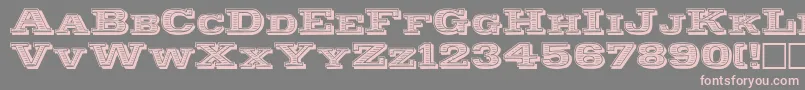 Woodcut Font – Pink Fonts on Gray Background