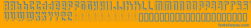 Bloqueada Font – Blue Fonts on Orange Background