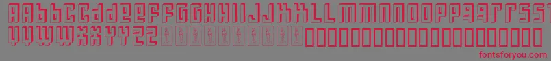 フォントBloqueada – 赤い文字の灰色の背景
