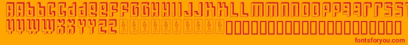 フォントBloqueada – オレンジの背景に赤い文字