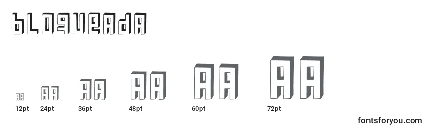 Bloqueada Font Sizes