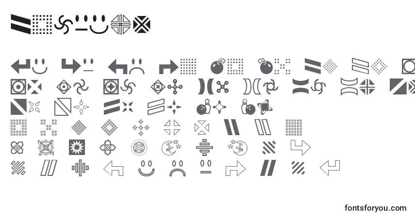 Schriftart Gembats – Alphabet, Zahlen, spezielle Symbole