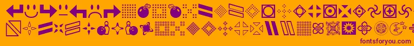 Gembats Font – Purple Fonts on Orange Background