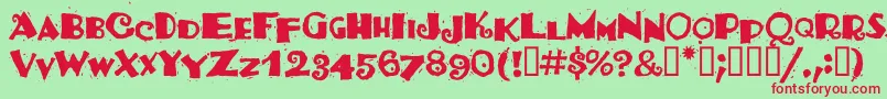 SalsaTwo Font – Red Fonts on Green Background