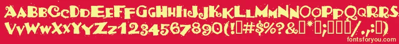 SalsaTwo Font – Yellow Fonts on Red Background