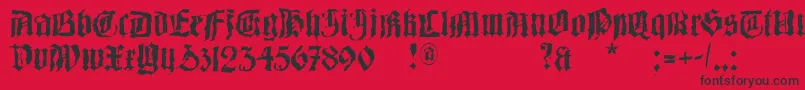 フォントBarlosRandom – 赤い背景に黒い文字