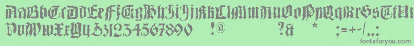 フォントBarlosRandom – 緑の背景に灰色の文字