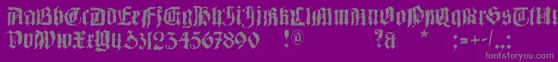 フォントBarlosRandom – 紫の背景に灰色の文字