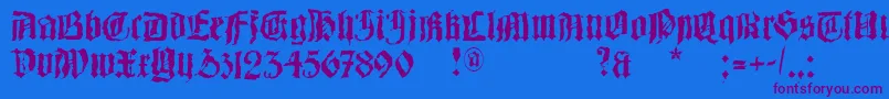 BarlosRandom Font – Purple Fonts on Blue Background