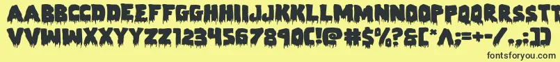 Zombiecontrolexpand-Schriftart – Schwarze Schriften auf gelbem Hintergrund