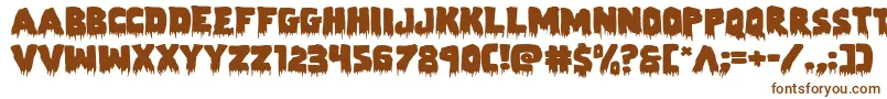 Zombiecontrolexpand-fontti – ruskeat fontit valkoisella taustalla